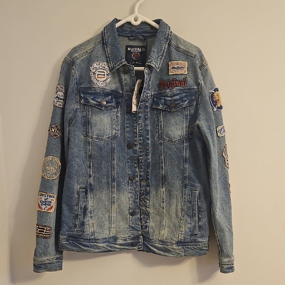 Buffalo David Bitton Blue Denim Jacket with Patches